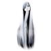 MapofBeauty 40" Anime Costume Long Straight Cosplay Wig Party Wig (White/Blue/Black)