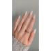LADYING Moonlight Glitter Gel False Nails Short - 30 Nail Kit Glossy White Almond Press On Nails French Tip Pattern with Nail Glue - Women's Nail Art Set - Buy Online on GoSupps.com
