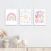 Rainbow Heart Boho Wall Poster | Kids Room Picture Set (40x50cm) - Premium Unframed Art for Young Girls - Buy Online on GoSupps.com