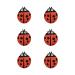 Cchhyyt mystical garden series cartoon shape soft rubber buttons for children girls boys cabinet handle drawer buttons for children's room cupboards toys 6 pieces (ladybug)