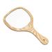 FRCOLOR Handmade Wooden Handle Mirror Round Cosmetic Hand Mirror Wood Frame Handheld Mirror with Handle for Women Makeup Travel Use