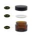 24 Pack 1 oz Amber Glass Cosmetic Jars with Lids - Travel Size Containers for Ointments, Lotion, Makeup - Refillable and Leakproof - Buy Online on GoSupps.com