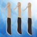 3Pcs Double Sided Foot Scraper - Exfoliating Wooden Handle Callus Remover & Foot Massage Tool (Black Foot Shape) - Premium Pedicure Solution for Smooth Feet - Buy Online on GoSupps.com