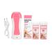 Wax warmer depilatory wax heating portable hair removal wax heating with hair removal wax paper and wax stripes for full body legs face eyebrows bikini men male