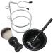 Stylish 4-Part Beard Shell Razor & Shaving Brush Set for Men | Portable Mustache Grooming Tool 4.3x13cm - International Shipping Available - Buy Online on GoSupps.com