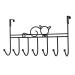 Hohopeti 7 Door Hook Rustic Coat Hooks Kitchen Cabinet Decor Iron Hook Coat Racks Hanging Storage Rack Office 42X22CM Black