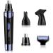 Ear and Nose Hair Trimmer Clipper for Men Women 4 in 1 USB Rechargeable Professional Electric Eyebrow and Facial Hair Trimmer with Waterproof Head Double-Edge Stainless Steel Blade