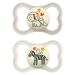 Mam pacifier with a ventilated shield lights up in the dark from 16 months extra thin and flexible sucker made of silicone easy to accept with self -sterilizing box supreme neutral matt 2
