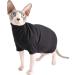 Sphynx and Rex Cat Turtleneck Sweater - Black Cotton Kitten T-Shirt with Sleeves for Hairless Cats - Medium Size - Pack of 1 - Buy Online on GoSupps.com