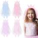Girls Hairband with Veil Hair Hoop Tiara Lightweight Crown Purple Headpiece Princess Wedding Party Bridesmaid Birthday Party Carnival Hair Accessories for Little Girls Children Kids Pink - Buy Online on GoSupps.com