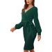 Hanxiulin party dress christmas festival dress o-neck mini clothes club wrap dress sexy dresses evening dress sequin dresses for women green l