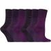 ZRWASKA Diabetic Socks For Women Wide Honey Comb top soft cuff Ankle Oedema friendly Non-Elastic Grip for Swollen feet Leg Non-Binding Circulatory Neuropathy Socks 4-8 (Pack 6) 4-8 Purple (6 Pairs)