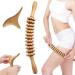 Riisoyu fascia rod wood trigger wood set massage stick trigger point fascia roll with handle massage roller wood massage tool massage sabe for back legs neck body muscle relaxation