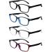 ACWOO Blue Light Filter Glasses 4-Set | Anti Blue Light Vintage PC Gaming Glasses for Men & Women - Transparent Leopard Blue Black - Buy Online on GoSupps.com