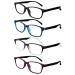 ACWOO blue light filter glasses 4-Set anti blue light glasses without starch Blaufilter glasses vintage PC gaming screen glasses Blue Light Glasses for women men (transparent+leopard+blue+black) 4 PCs