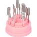Nail Drill Bits Holder Acrylic Nail Drill Stand Displayer Organizer Container 48 Holes Manicure Tools Storage Box With Acrylic Cover Pink nail drill bit Organizer - Buy Online on GoSupps.com