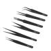 Folpus 6-part precision pink set stainless steel tweezers multifunctional electronic repair tools precision spin set for handicrafts bluntly