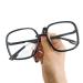 Square Blue Light Blocking Retro Computer Readers Oversized Reading Glasses Anti UV Flat Light Mirror Eyewear +300 Black