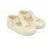 Early Days Baypods B617 T Bar with Petal Punch Pre Walker Baby Shoes Made in The Softest Faux Leather Made in England 1 UK Child Ivory Patent