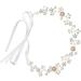 Lurrose Pearl Rhinestone Hair Hoops Princess Wedding Ribbon Headpiece Crystal Headwear Pearl Hair Decorations for Bride - Buy Online on GoSupps.com