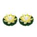 Yeehliny floating lotus lights LED waterproof solar water lily floating solar lights Lotus flower night lamp Lotus blossom Lotus leaf pond light for Pool pond garden decoration (28cm-2pc-green)