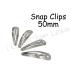 100 Pack Silver Metal Tear Drop Snap Hair Clips with Hole - 50mm Count - Buy Online on GoSupps.com