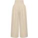 TUNUSKAT Women's Cotton Linen Wide Leg Palazzo Pants with Pocket - Medium, Khaki - Buy Online on GoSupps.com