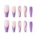 RikView Long Coffin Acrylic French Press on Nails - Bling Purple Nude Fake Nails - Buy Online on GoSupps.com