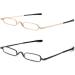 KoKoBin 2-Piece Mini Narrow Reading Glasses - Spring Hinge Metal Visual Aid +2.0 with Case - Unisex Reading Glasses for International Shipping - Buy Online on GoSupps.com