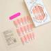 Foccna Square Press on Nails - 24pcs Long French Pink Acrylic False Nails for Women & Girls - Crystal Artificial Nail Art - Buy Online on GoSupps.com