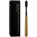 Z-VAPRESS Gold Color Ceramic Travel Toothbrush Golden Plated Luxury Toothbrush with 2 Bonus Soft Silicone Bristles Replacement Head Gold Black
