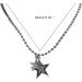 OralGos Star Pendant Necklace - Titanium Steel Choker with Round Beads | Perfect for Weddings & Daily Wear - Party Jewelry - Buy Online on GoSupps.com