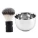 Beavorty 2st beard brush metal shell men's shaving set shaving cup made of stainless steel shaving set for men shaving foam cup face hair brush shaving soap cumer shaving man suite aluminum
