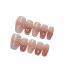 Handmade acrylic pink blush wearable false nails with glue full cover short press on nails lovely girls Nail enhancement (Color : 16 Size : Xs)