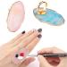 SUKPSY 2 Pcs Resin Stone Nail Art Palettes with Adjustable Finger Rings  Color Mixing Plate for Eyelash Extension Ring False Nail Tips Drawing Nail Color Palette Nail Art Equipment(Pink & Blue) Round