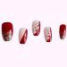 Noapasa Red Press on Fake Nails 3D Glitter Rhinestones White Camellia Fake Nails Stick on Nails Manicure Tips for Women 24pcs (Red) - Buy Online on GoSupps.com
