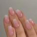 KQueenest Ombre Pink Press on Nails Short Medium Square Nails Press ons T Shaped Gel Glue on Nails Medium Natural French Fake Nails With Glazed Finish Thick Acrylic Nails For Women Daily Events