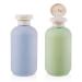 WLLHYF Squeeze Bottles 2 Pack 200 ML Refillable Plastic Travel Containers Empty Bottles With Disc Top Flip Cap Travel Accessories for Shampoo Creams Lotion Conditioner 200ML Green Blue