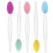 Healeved Lip Brush Tool 5pcs Exfoliating Lip Scrub Brush Double-Sided Silicone Lip Exfoliator Brush Lip Scrubber Brush for