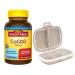 Nature Made CoQ10 200 mg 140 Softgels Bundle with a Travel Pill Organizer 8 Compartments Portable Pill Case Color Khaki