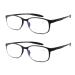 Mcoorn Reading Glasses Flexible Lightweight for Women Men (2 Pack) with Case Anti Blue Anti-Reflective 2 Black 4.0 x