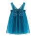 PythJooh Baby Girl Tulle Dress Toddler Girl Sleeveless Butterfly Wings Tutu Princess Dress Daisy Stars Sundresses for 0-4Years 18-24 Months Butterfly Wings Peacock Blue