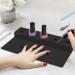 Nail Polish Holder Silicone Fingernail Painting Tools 2 in 1 Nails Art Accessories Organizer Case Set Hand Rest Mat with Anti-Spill Bottle Stand and Finger Separators for Pedicure Manicure - Black