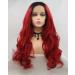 Red Ombr Mermaid Wig with Black Roots - Long Corrugated Heat-Resistant Hair for Cosplay & Parties - High-Density Drag Queen Art Hair for Women - Buy Online on GoSupps.com
