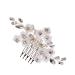 DOITOOL Bridal Comb Bridal Hair Combs Hair Accessories Flower Hair Clip Hair Combs for Women Hair Combs Pin Wedding Hair Comb Pearl Bride White Soft Pottery Flower Polymer Clay