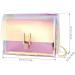 Acxico Pink Transparent Handbag with Colorful Chain - Rainbow Laser Purses - Clear Jelly Mini Bag - Buy Online on GoSupps.com