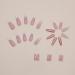 Justotry Glitter French Fake Nails - 24 Pcs White & Pink Diamond Patterns | Medium Ballerina Shape Acrylic Coffin False Nails with Glue - Buy Online on GoSupps.com