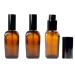 VASANA 3Pcs 20ML/0.7Oz Amber Square Glass Lotion Pump Bottles Empty Travel Cosmetic Makeup Cream Lotion Container Vial Jar Dispenser With Black Pump Head and Cap for Emulsion Essential Oil Liquids