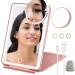 10X Magnification Travel Makeup Mirror with Lights | LED Compact Mirror for Makeup Desk | Light Up Vanity Mirror - Pink - Buy Online on GoSupps.com