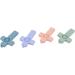 Rvsky 4-Pack Silicone Baby Bite Rings Odorless Colorful Teething Relief Toys for Toddlers with Carrying Band - Buy Online on GoSupps.com